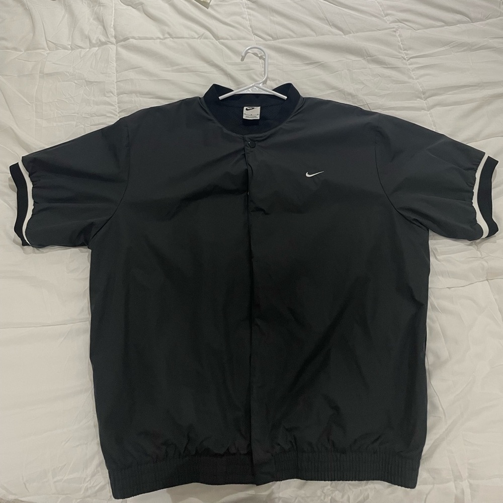 Nike Authentics Mens Size Medium Short Sleeve Black Basketball Warm-Up Top